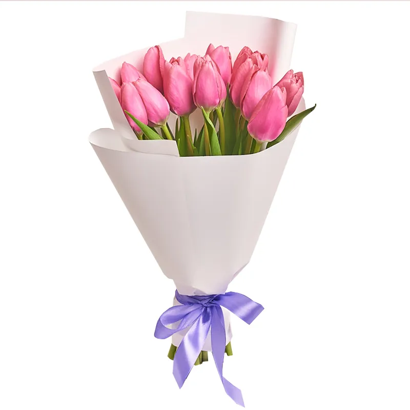 15 тюльпанов розового цвета