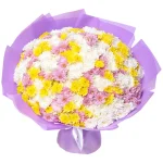 Букет из 101 кустовой хризантемы нежный микс